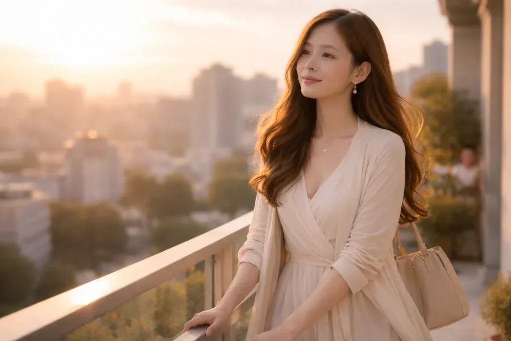 mulher refletindo no nascer do sol representando amor-próprio feminino