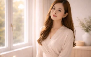 mulher elegante perto de janela iluminada representando hábitos de mulheres elegantes