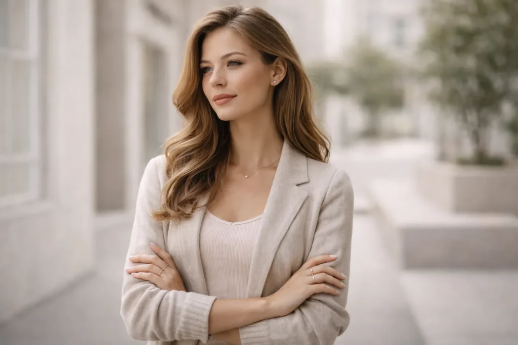 mulher com postura firme representando limites saudáveis