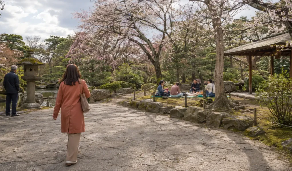 Caminho em um jardim japonês representando diferentes formas de viver com mais leveza