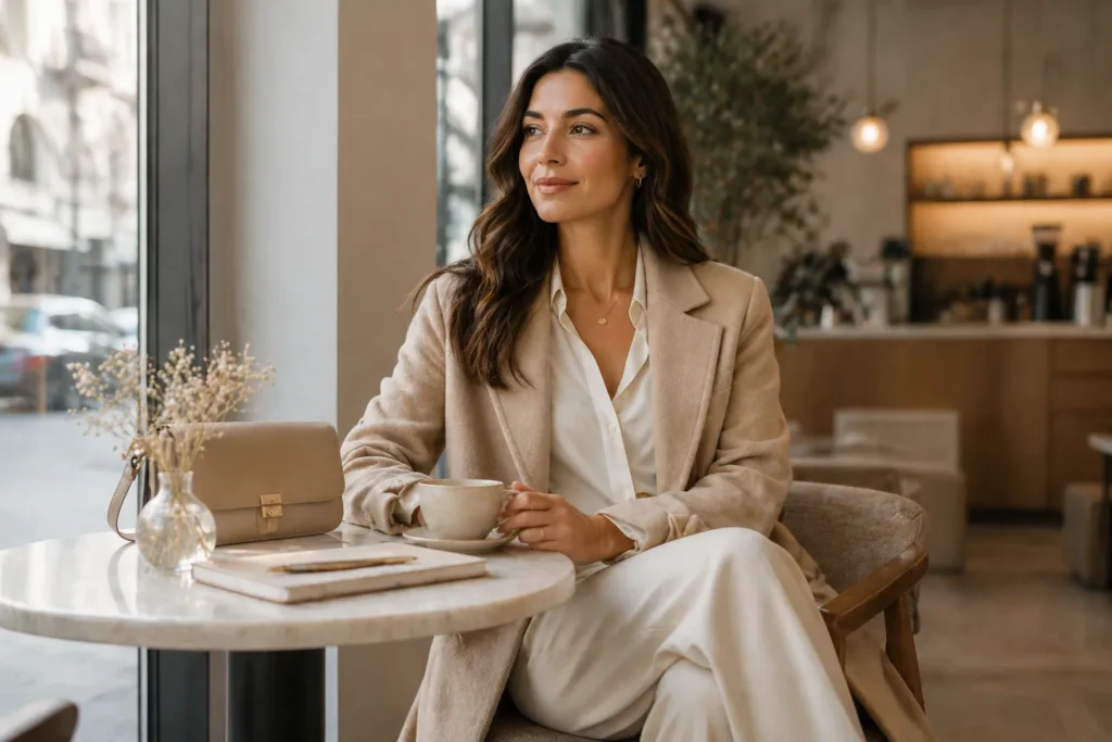 elegância natural feminina roupas simples