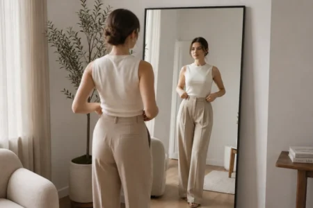 erros que tiram a elegância mulher no espelho