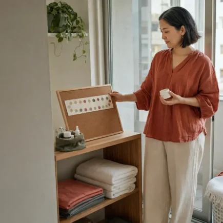 Mulher acompanhando mudanças na pele durante 14 dias antes de trocar os produtos de skincare