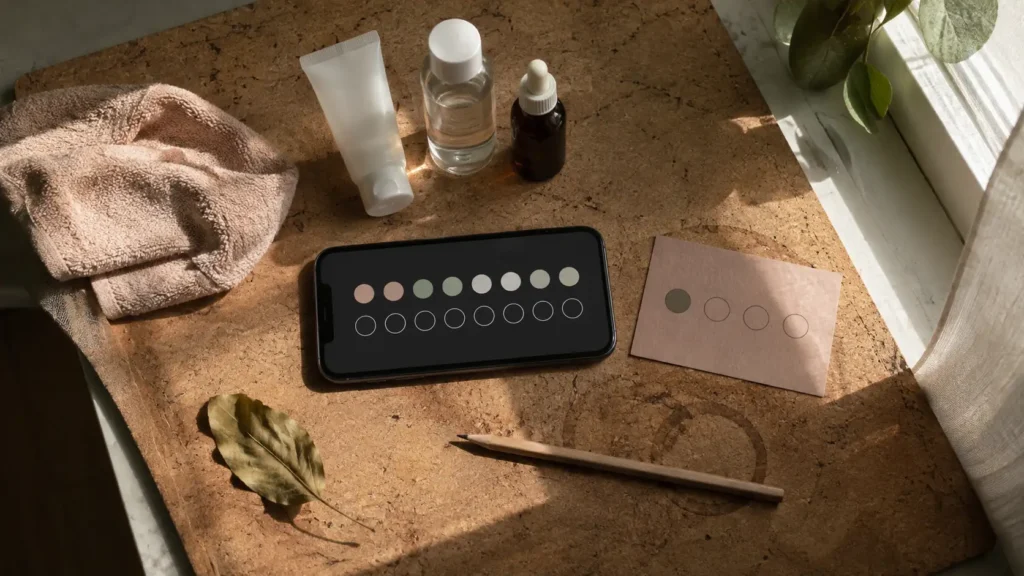 Calendário visual de 14 dias para acompanhar a rotina de skincare